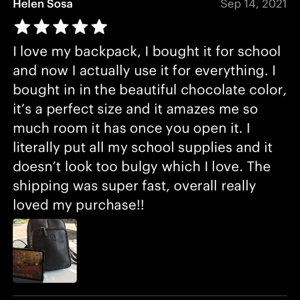 Vintage Genuine Slim Cognac Leather Laptop Backpack School/College/Work/Travel - Picture 13 of 16